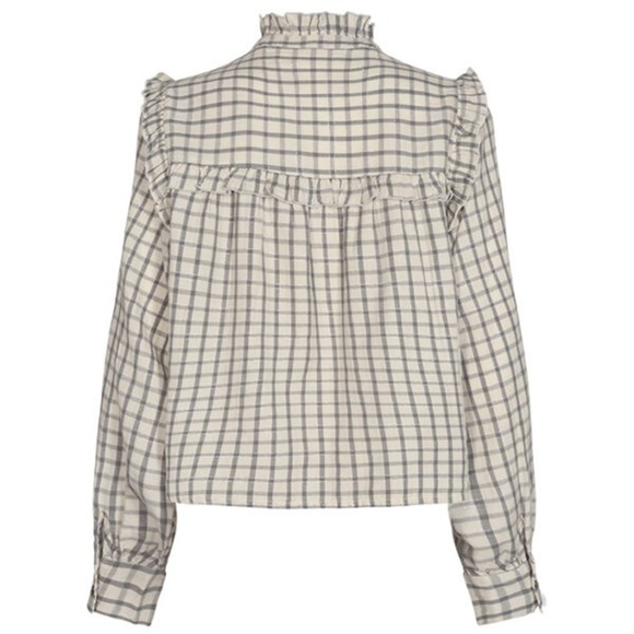 Sofie Schnoor Checkered Ruffle Women's Top - Picture 3 of 11